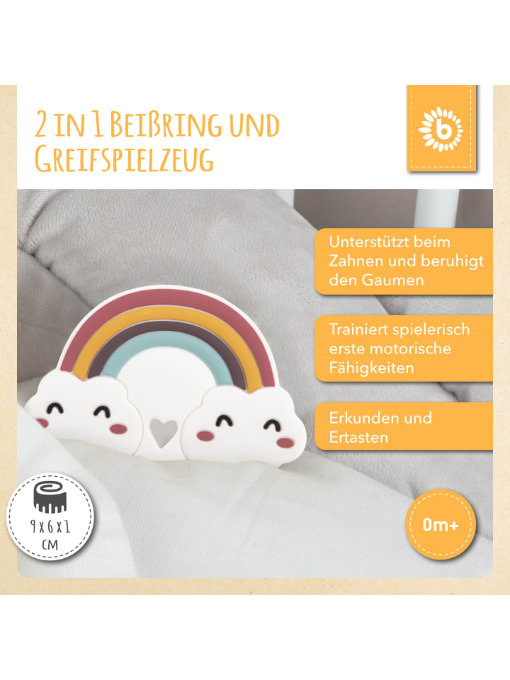 Bieco Spielwaren Beißring Silikon Regenbogen - ab Geburt in Mehrfarbig günstig kaufen onesize