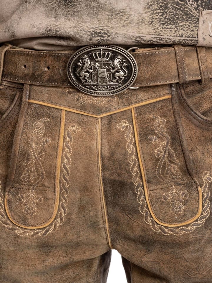 MADDOX Lederhose HORN in stein günstig kaufen