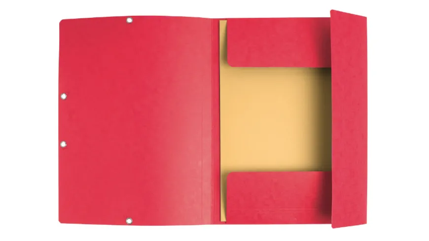 Sammelmappe mit Gummizug + 3 Klappen A4 rot rot