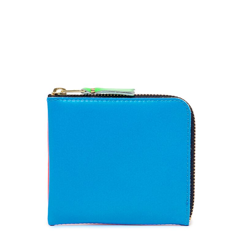 Comme des Garcons Wallet Super Fluo Leather Line orange/blue