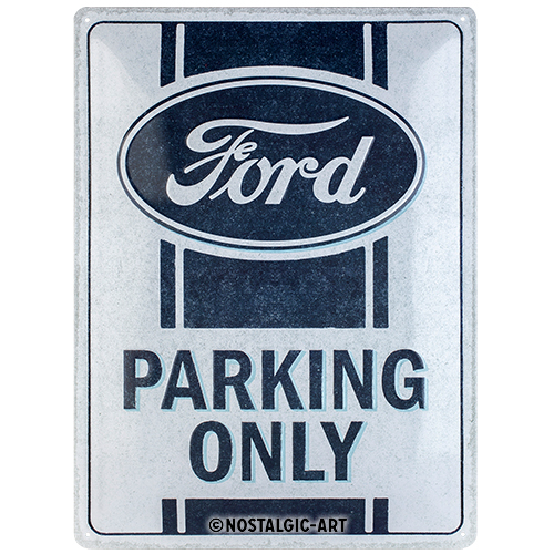 Nostalgic Art Retro Blechschild 30x40cm, Motiv "Ford - Parking Only", 1 Stück - ATU