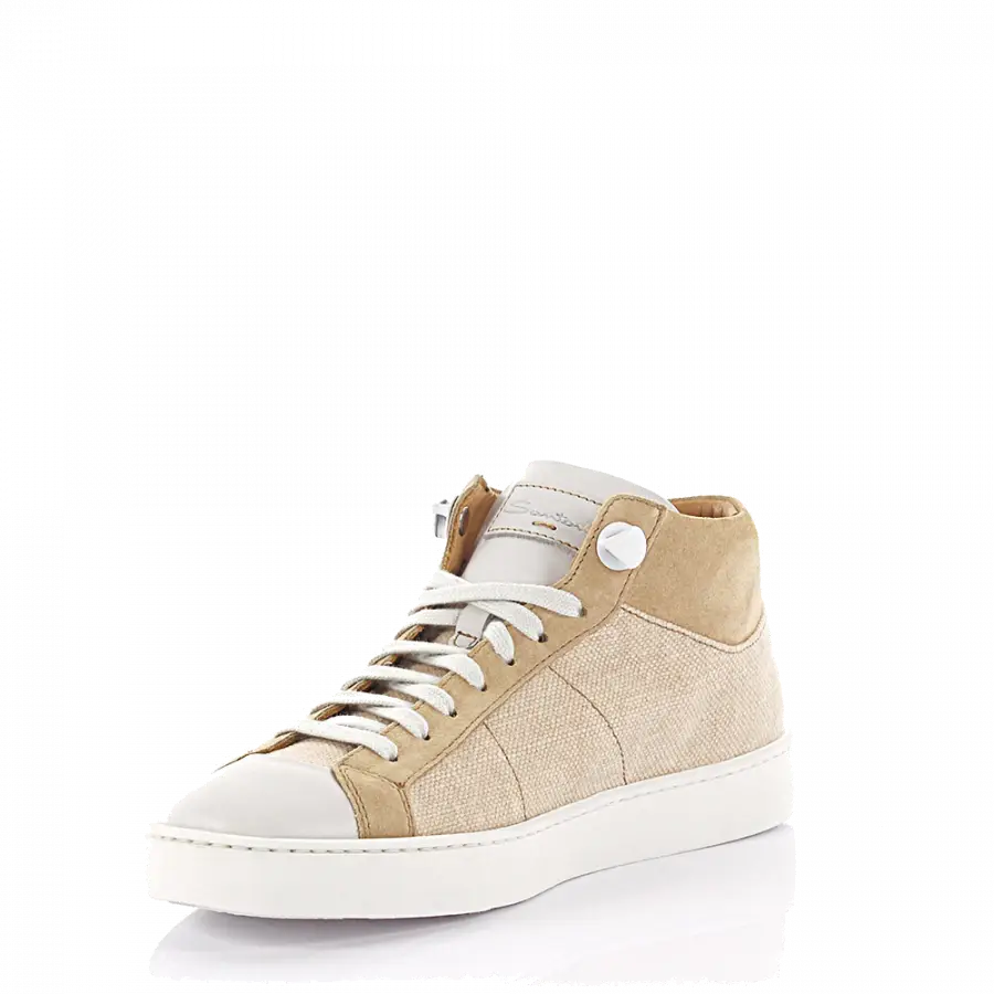 Santoni - Schnürer Textil Logo beige - beige