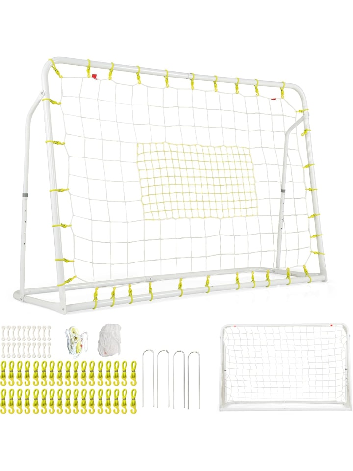 COSTWAY 2 in 1 Fußballtor & Rebounder in Weiß günstig kaufen onesize