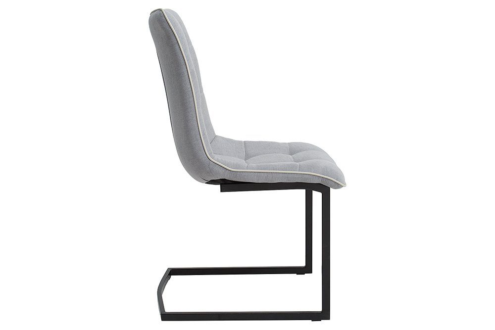 riess-ambiente Freischwinger MIAMI hellgrau / schwarz (1 St), Esszimmer · Webstoff · Metall · Industrial