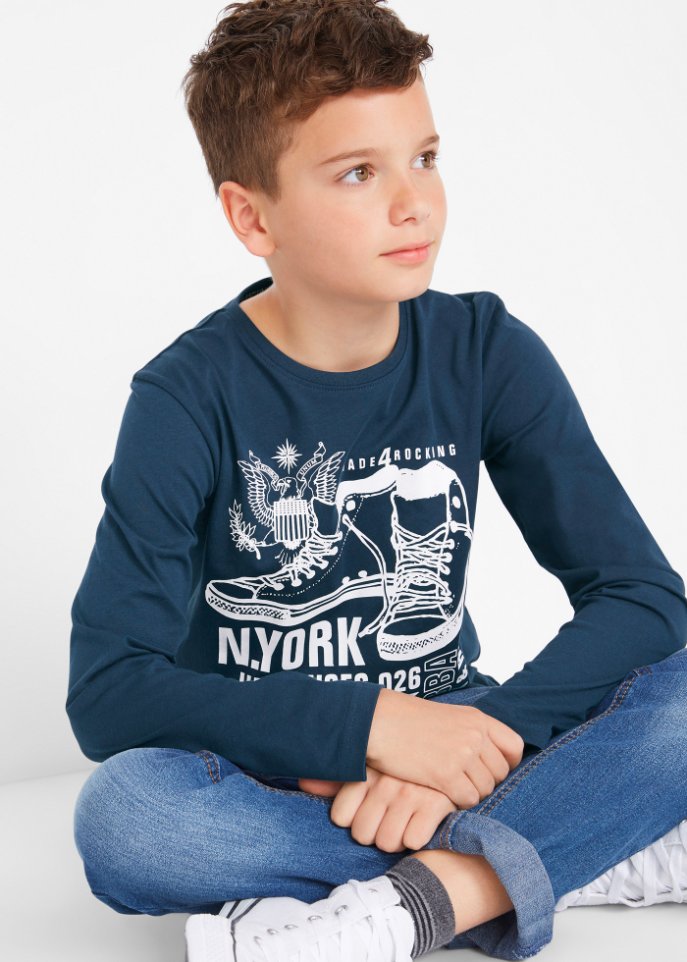 Jungen Langarmshirt aus Bio-Baumwolle