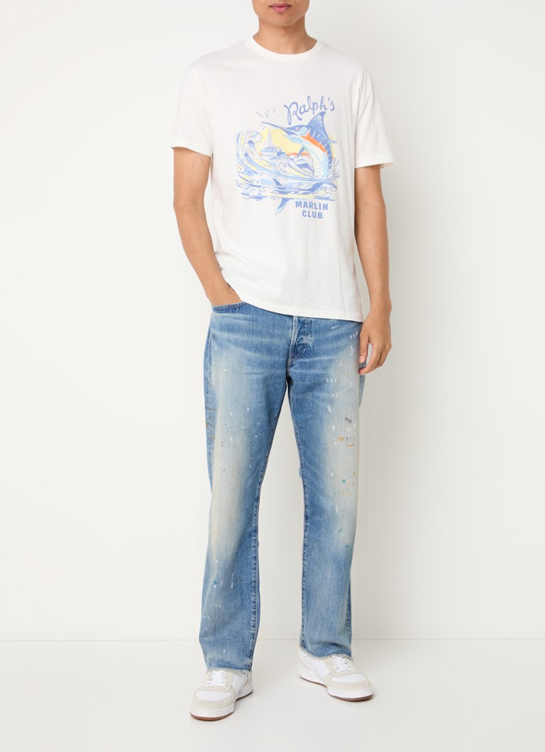 Jeansy Ralph Lauren z prostą nogawką, średnio wyblakłe, z kieszeniami bocznymi.