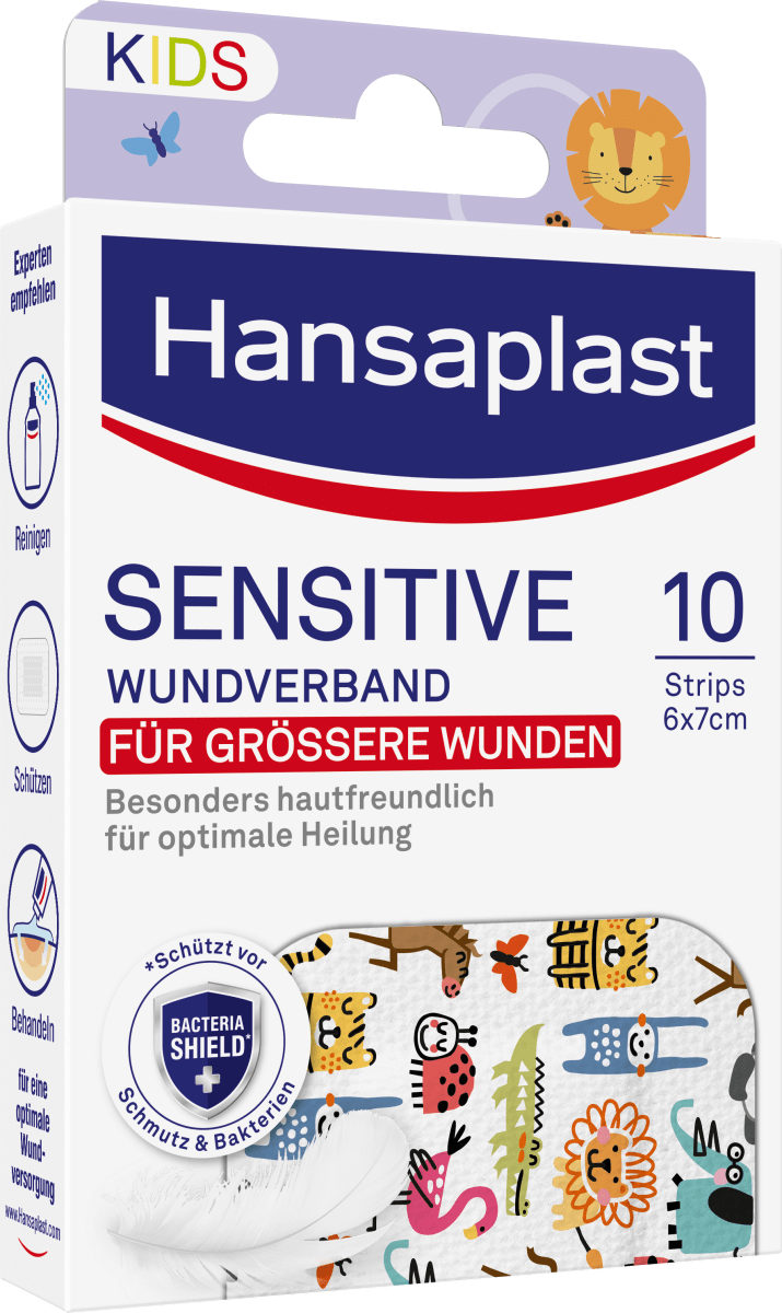 Wundverband Sensitive Kids (6 x 7cm), 10 St