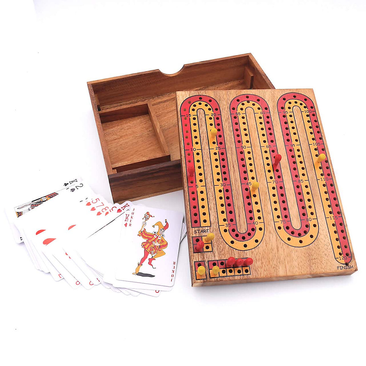 Cribbage - tolles, spannendes Kartenspiel für 2 Personen aus Holz