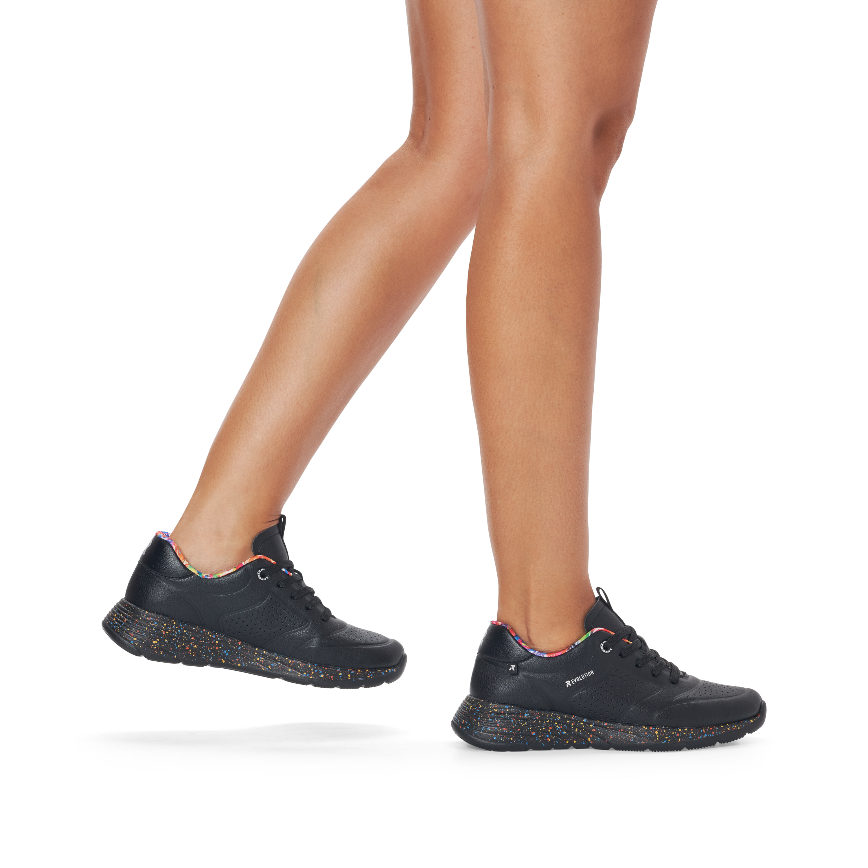 Rieker Damen Sneaker Low urban-black rainbow