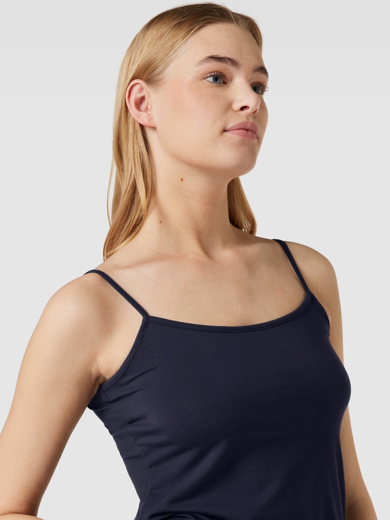 Top mit Square-Neck-Ausschnitt in dunkelblau