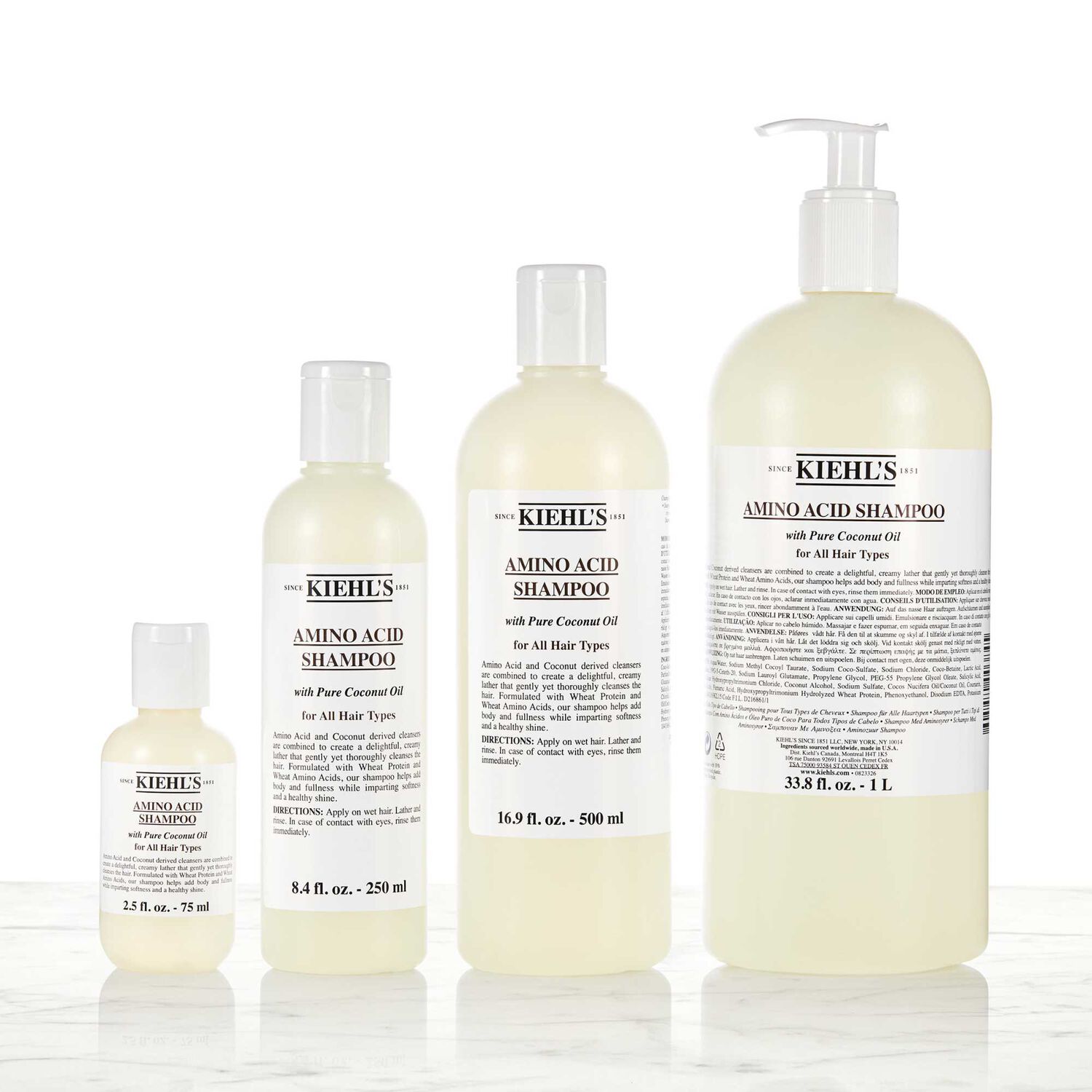 kiehl's Amino Acid Shampoo Shampoing à l'huile de noix de coco pour cheveux normaux 250 ml