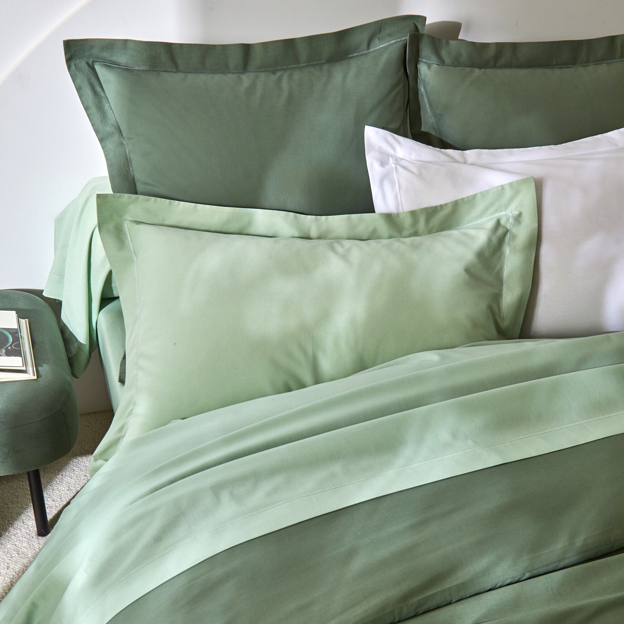 Linge de lit uni polyester-coton Colombine