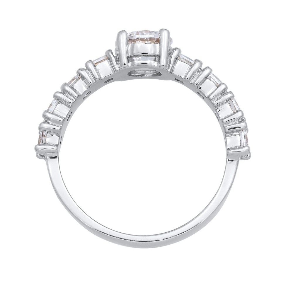 Elli Elli Bague Femmes Bague de fiançailles élégante avec Cristal de Zirconium en Arge Bague