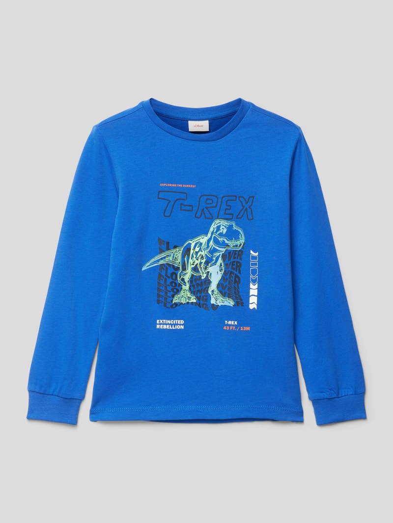 Sweatshirt mit Motiv-Print Modell 'Back to School' in royalblau