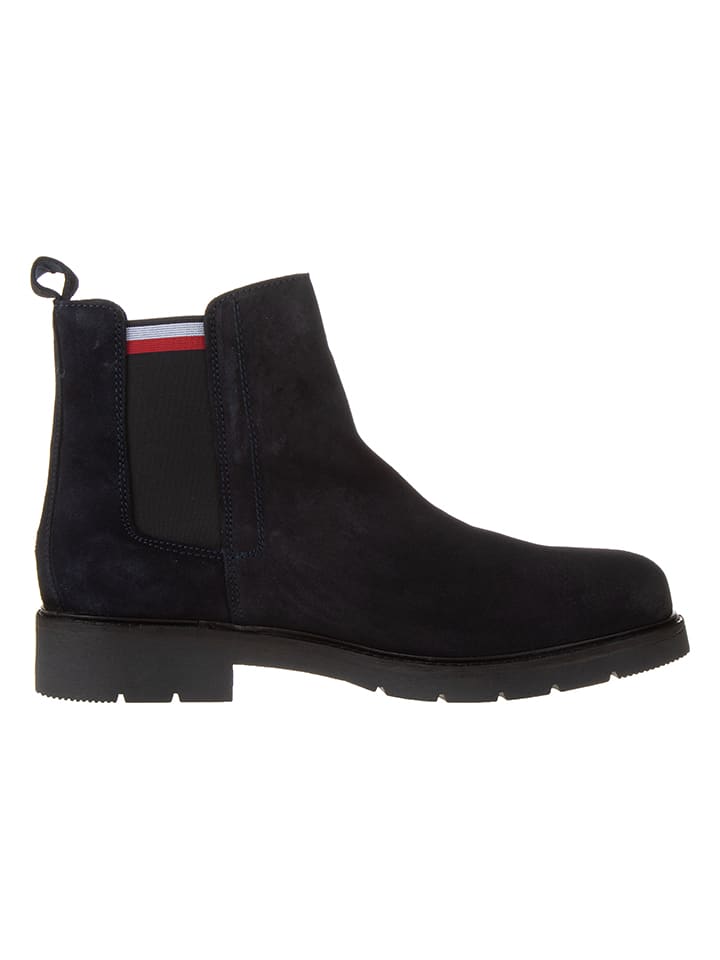 Tommy Hilfiger Shoes Leder-Chelsea-Boots in Dunkelblau günstig kaufen 44