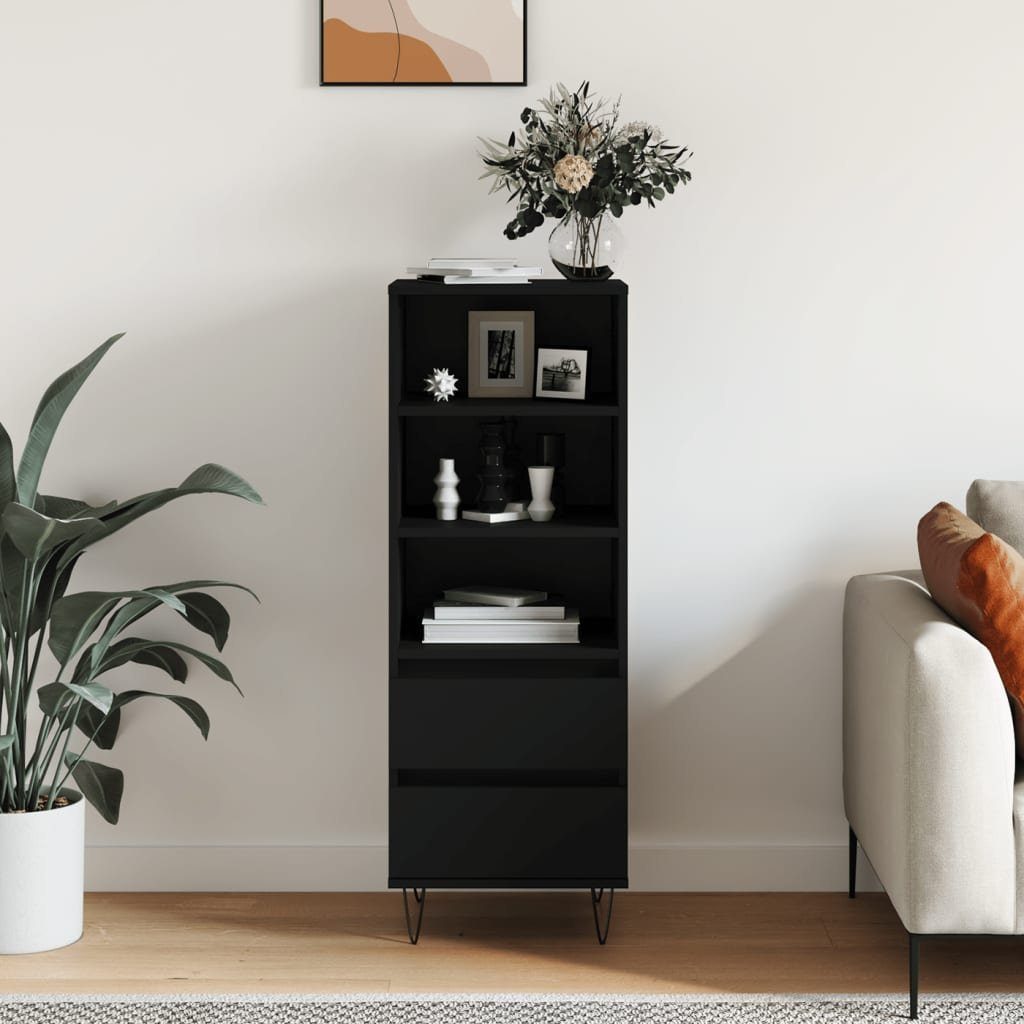 vidaXL Sideboard Highboard Schwarz 40x36x110 cm Holzwerkstoff (1 St)