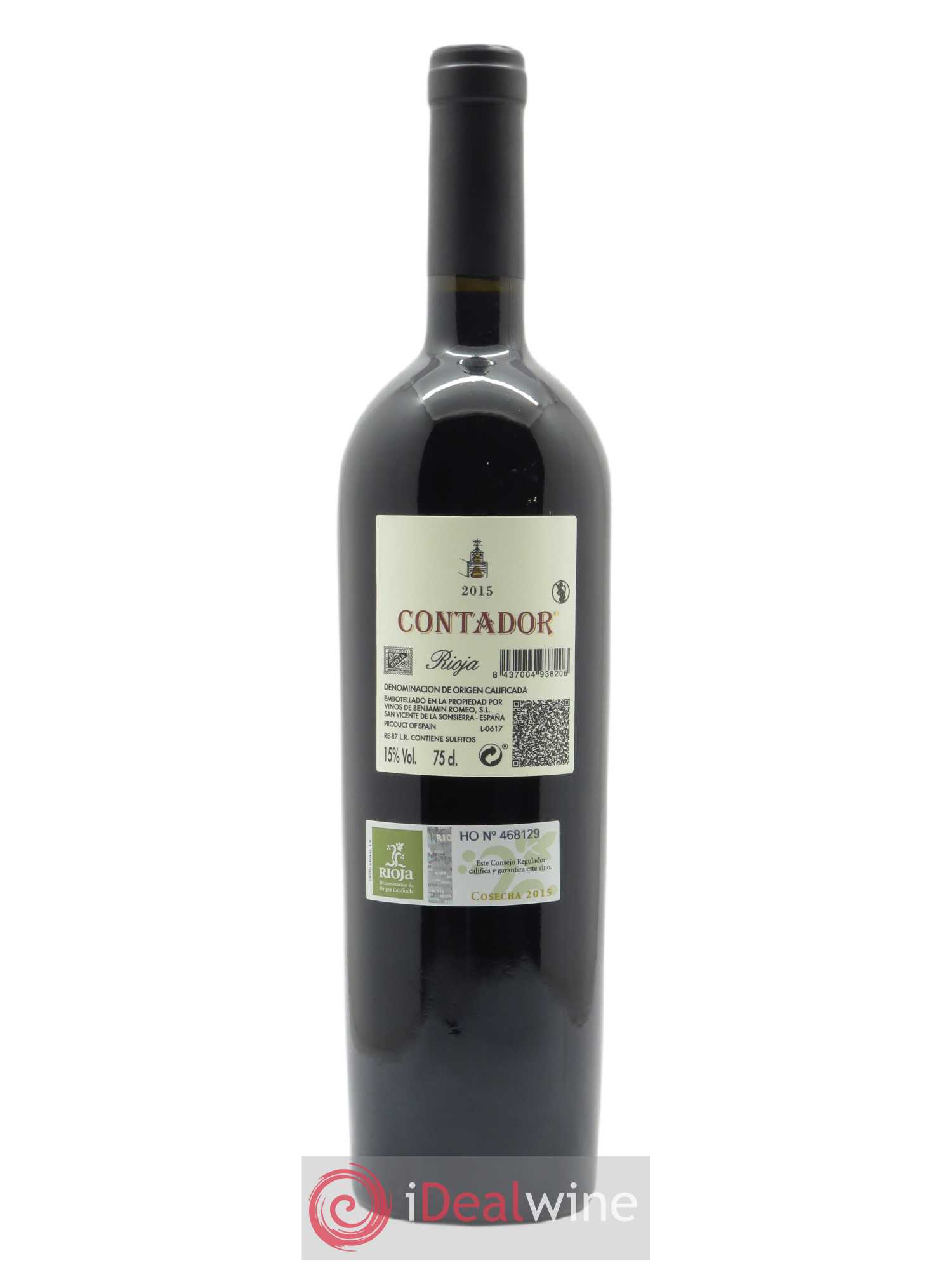 Rioja DOCa Bodega Contador DOCa Contador Benjamin Romeo  2015 - Lot de 1 Bouteille