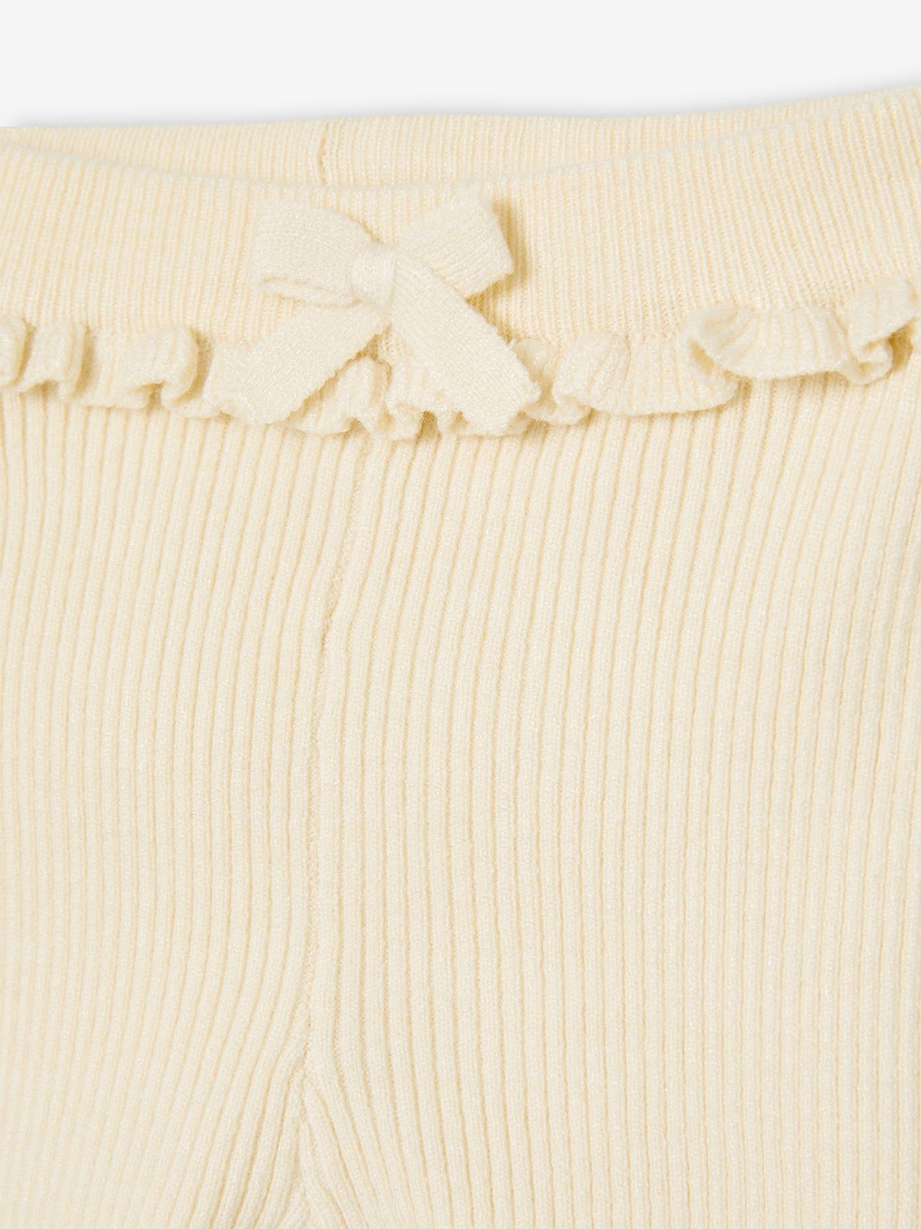 Legging en tricot bébé beige