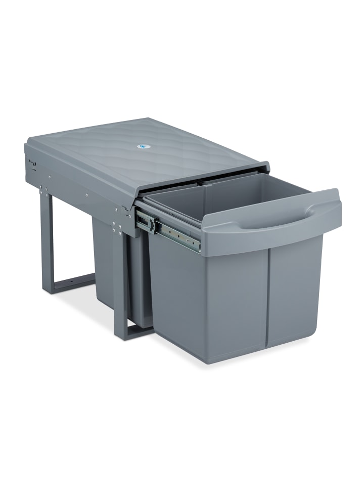relaxdays Mülltrennsystem Grau Deluxe 1x15L   2x8L günstig kaufen onesize
