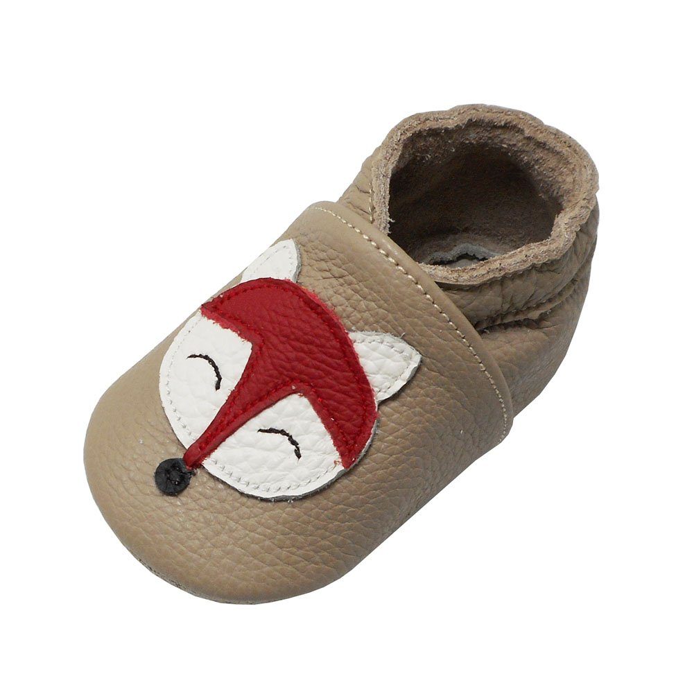 Yalion Weiche Leder Krabbelschuhe Lauflernschuhe Hausschuhe Fuchs Krabbelschuh