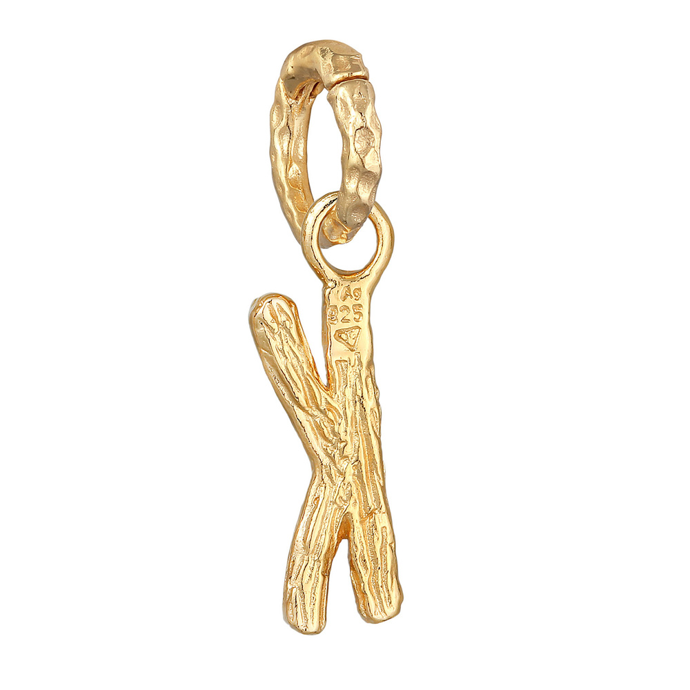 Elli Elli Pendentif Femmes Lettre K Look Organique en argent sterling 925 plaqué or Pendentif