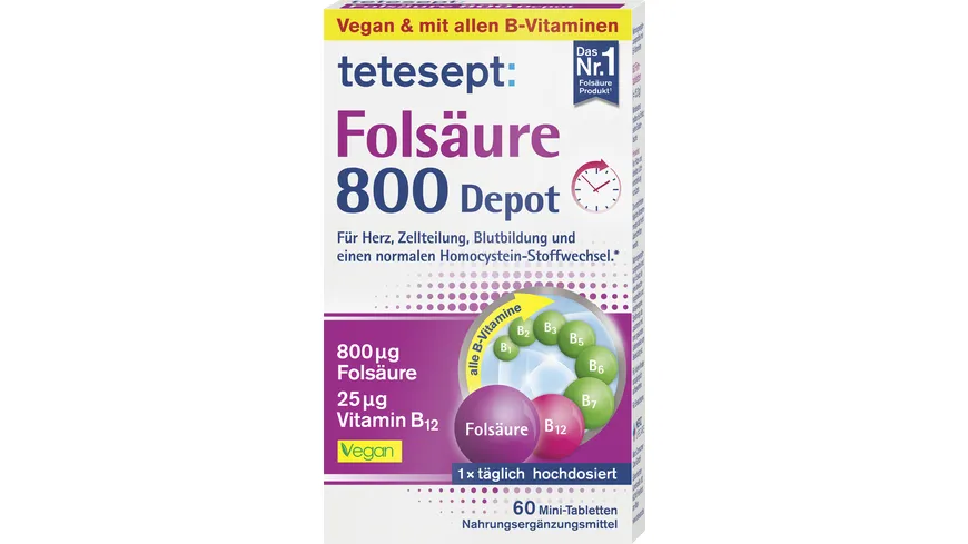 tetesept Folsäure 800 Depot 60 Stück