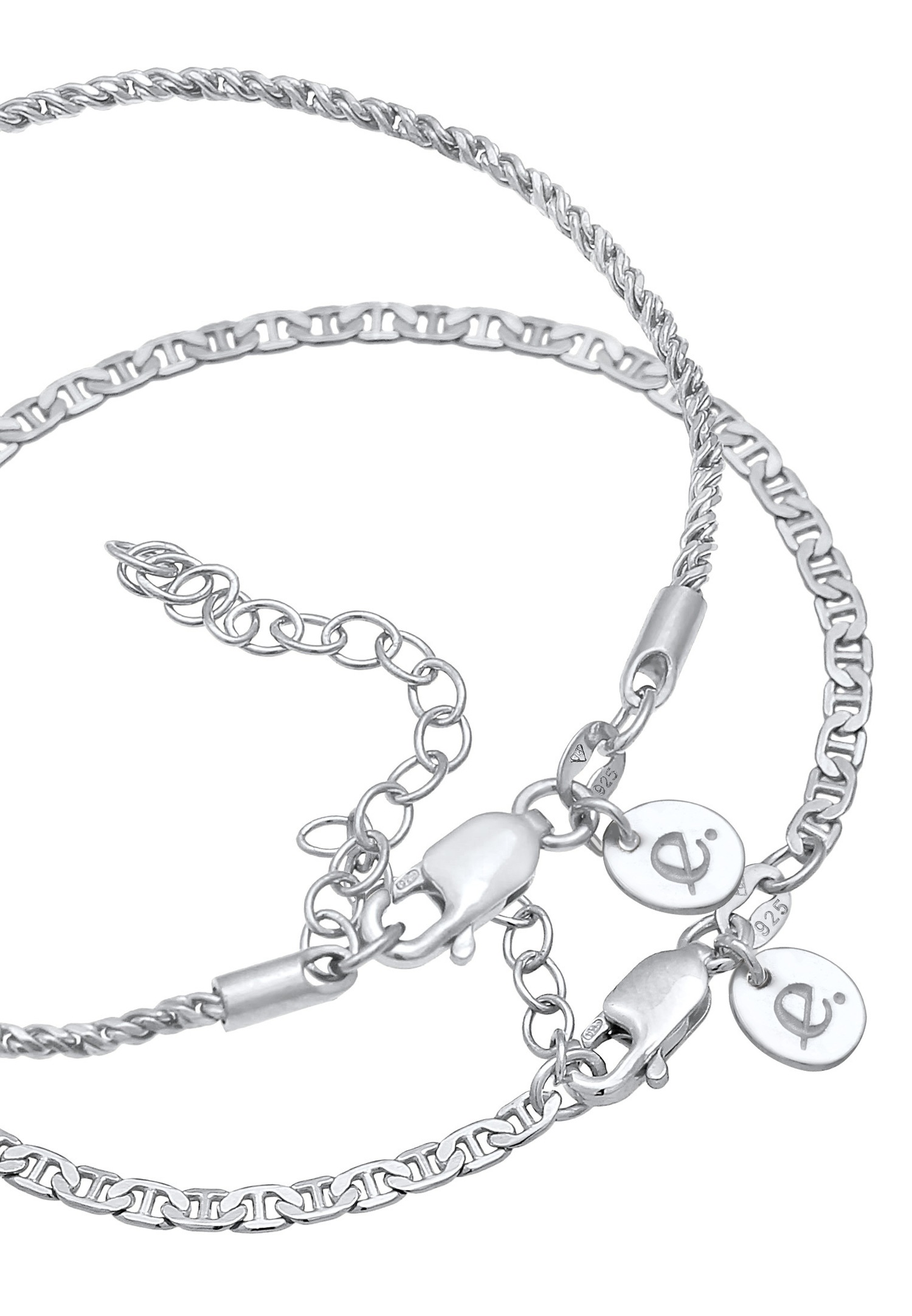 Elli PREMIUM Women's Basic Cord Set of 2 in 925 Sterling Silver