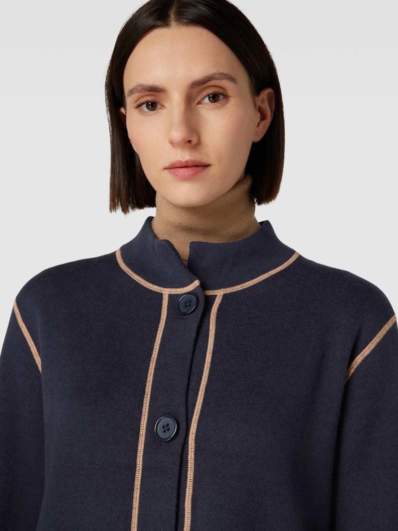 Blazer mit Viskose-Anteil und Knopfverschluss in marineblau