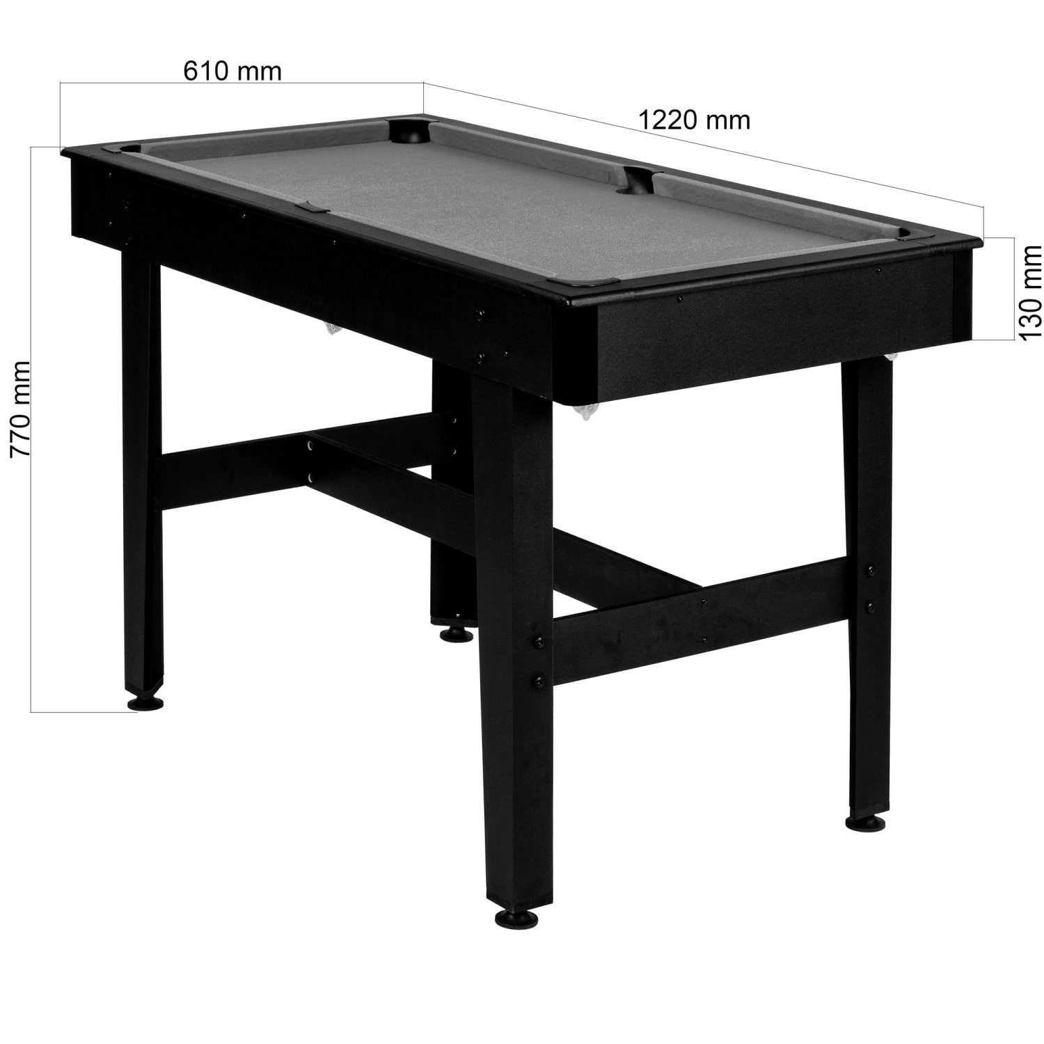 GAMES PLANET Billardtisch Games Planet 4 ft Billardtisch „COMPACT“ + Zubehör, 122x61x76 cm (LxBxH), schadstoffgeprüft, wählbar in 3 Farbvarianten