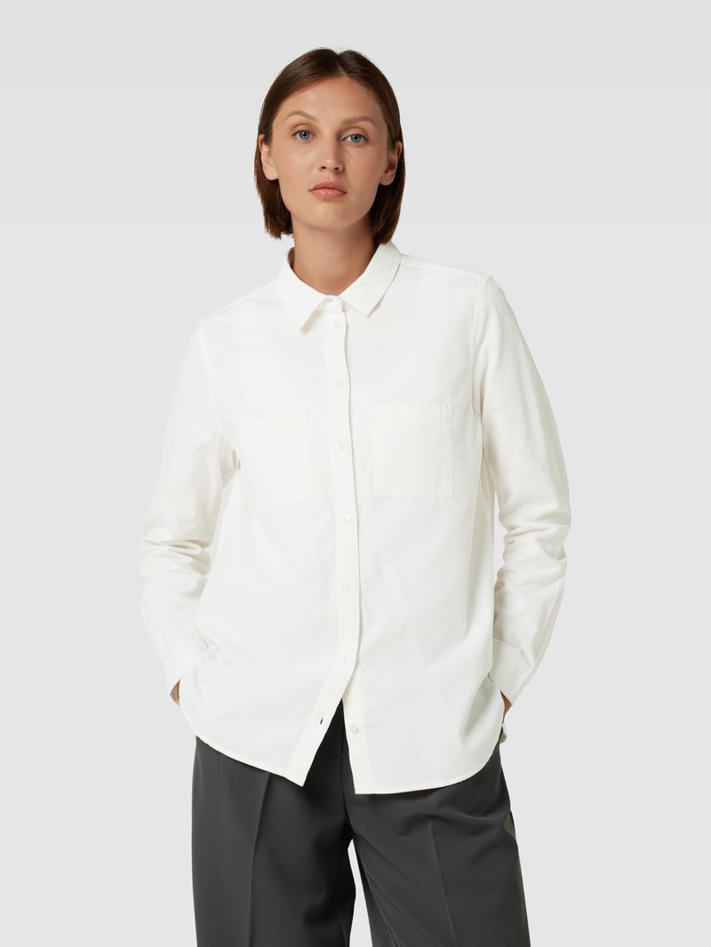 Hemdbluse in Cord-Optik mit Brusttaschen in offwhite