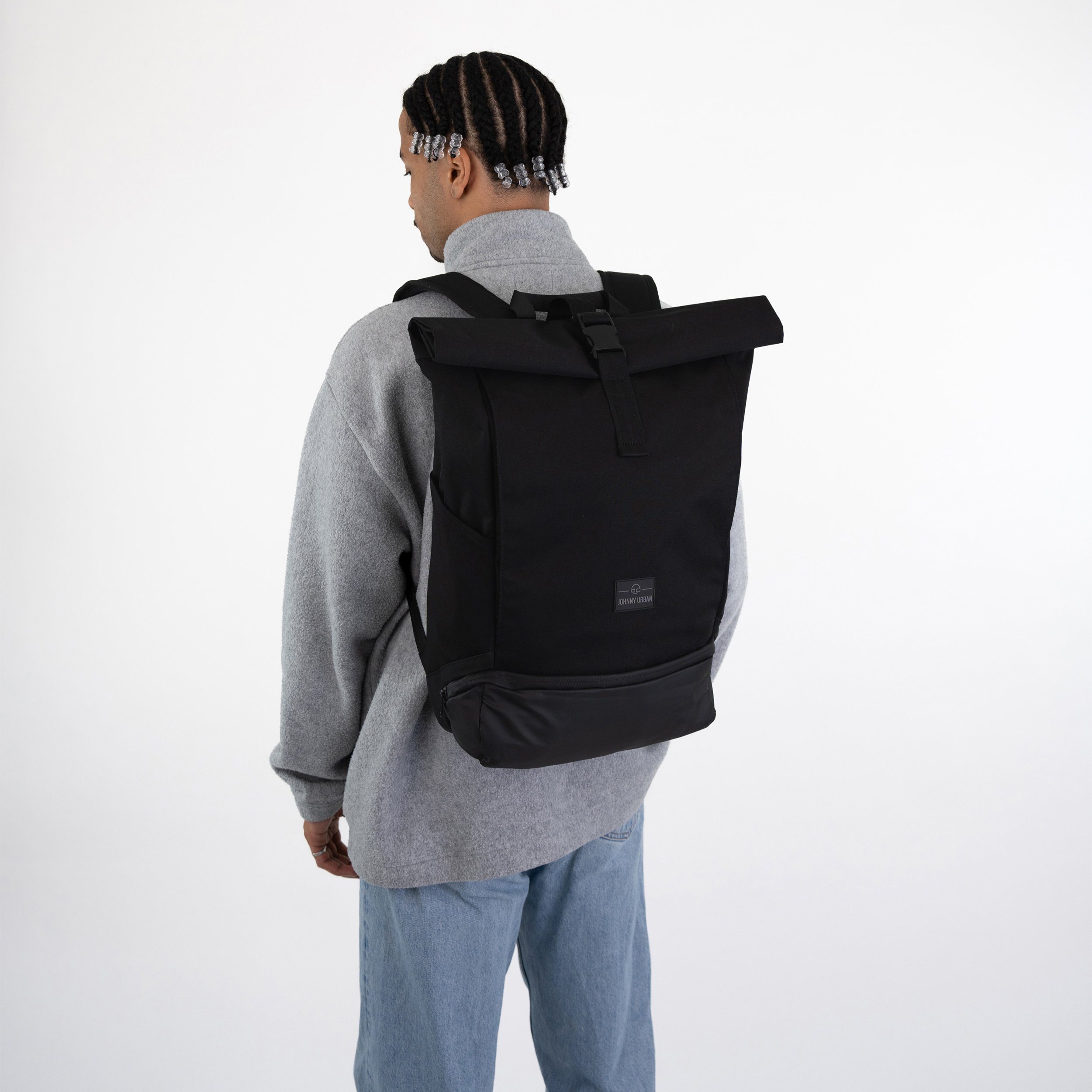 Johnny Urban Cityrucksack Allen Large, Rolltop Damen Herren, Laptop Fach, Wasserabweisend