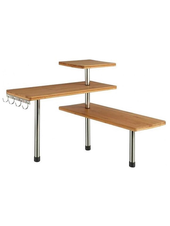 Joybos Eckregal in Hellbraun/ Silber - (B)45 x (H)38,5 x (T)43 cm günstig kaufen onesize