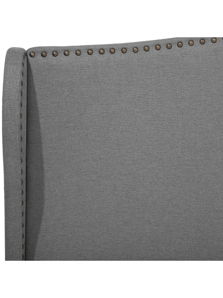 Beliani Doppelbett COLMAR in Grau/Dunkler Holzfarbton - (W) 150 x (H) 107 x (L) 215 cm günstig kaufen onesize
