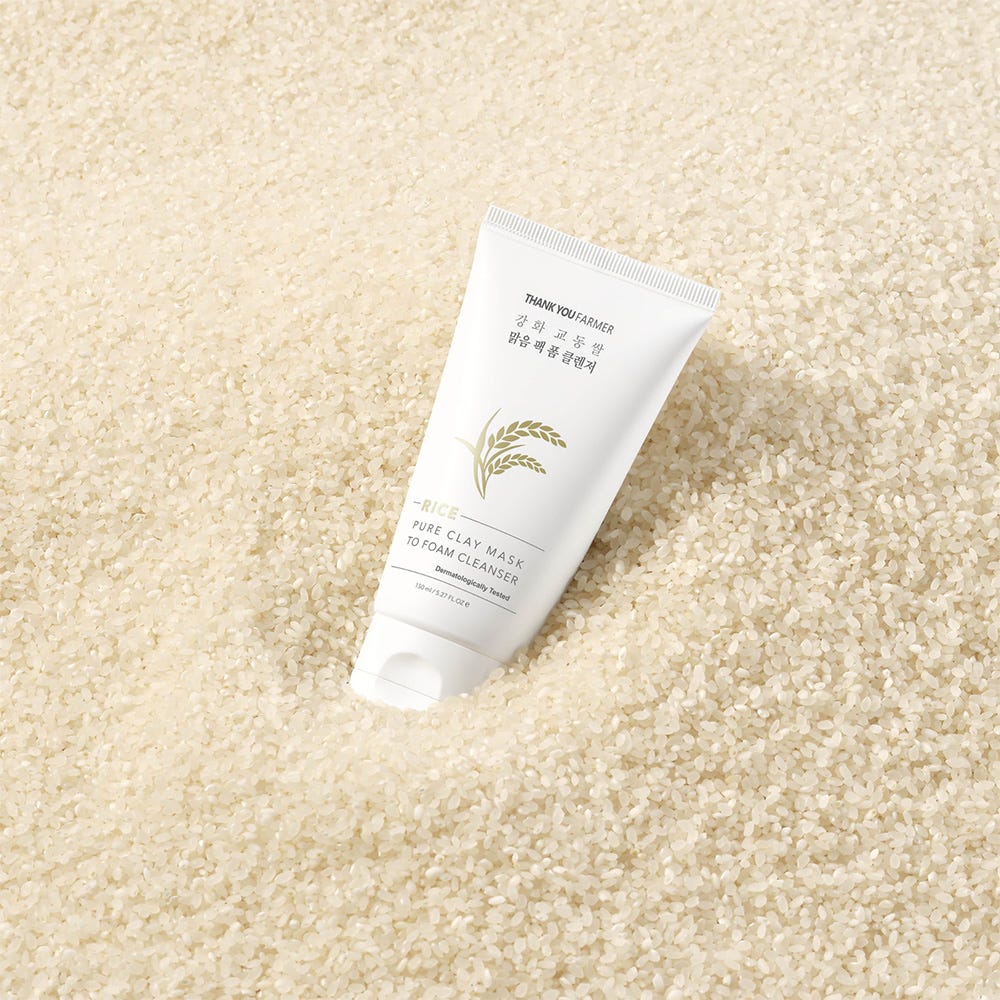 Thank You Farmer Rice Pure Clay Mask to Foam Cleanser 150 ml