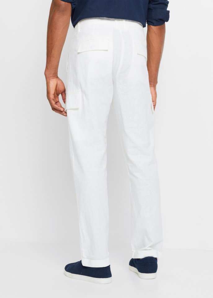 Regular Fit Cargohose mit Leinen, Straight