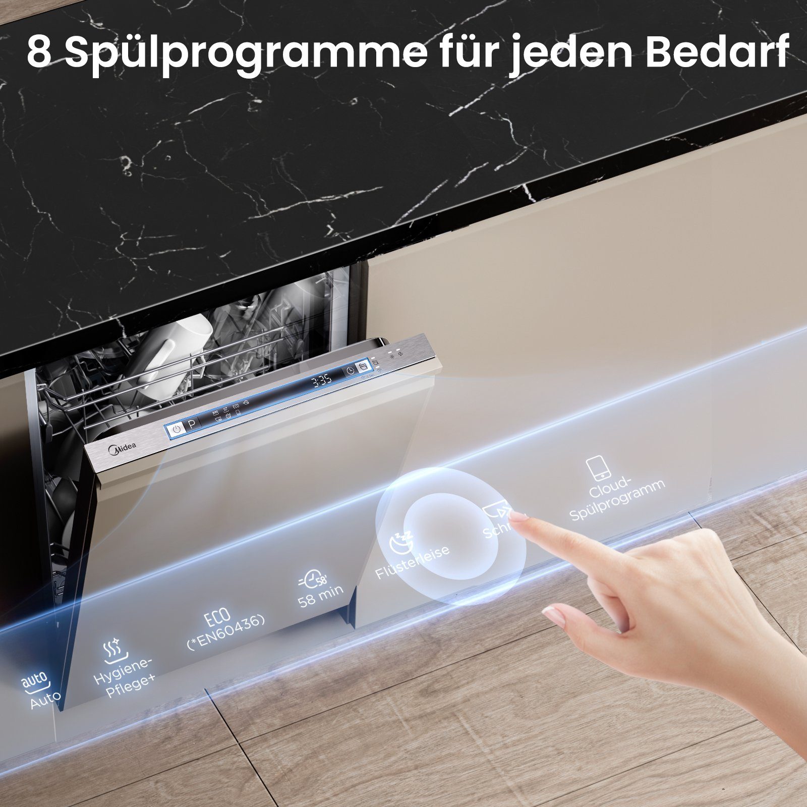 Midea vollintegrierbarer Geschirrspüler, SV 5.14K10C