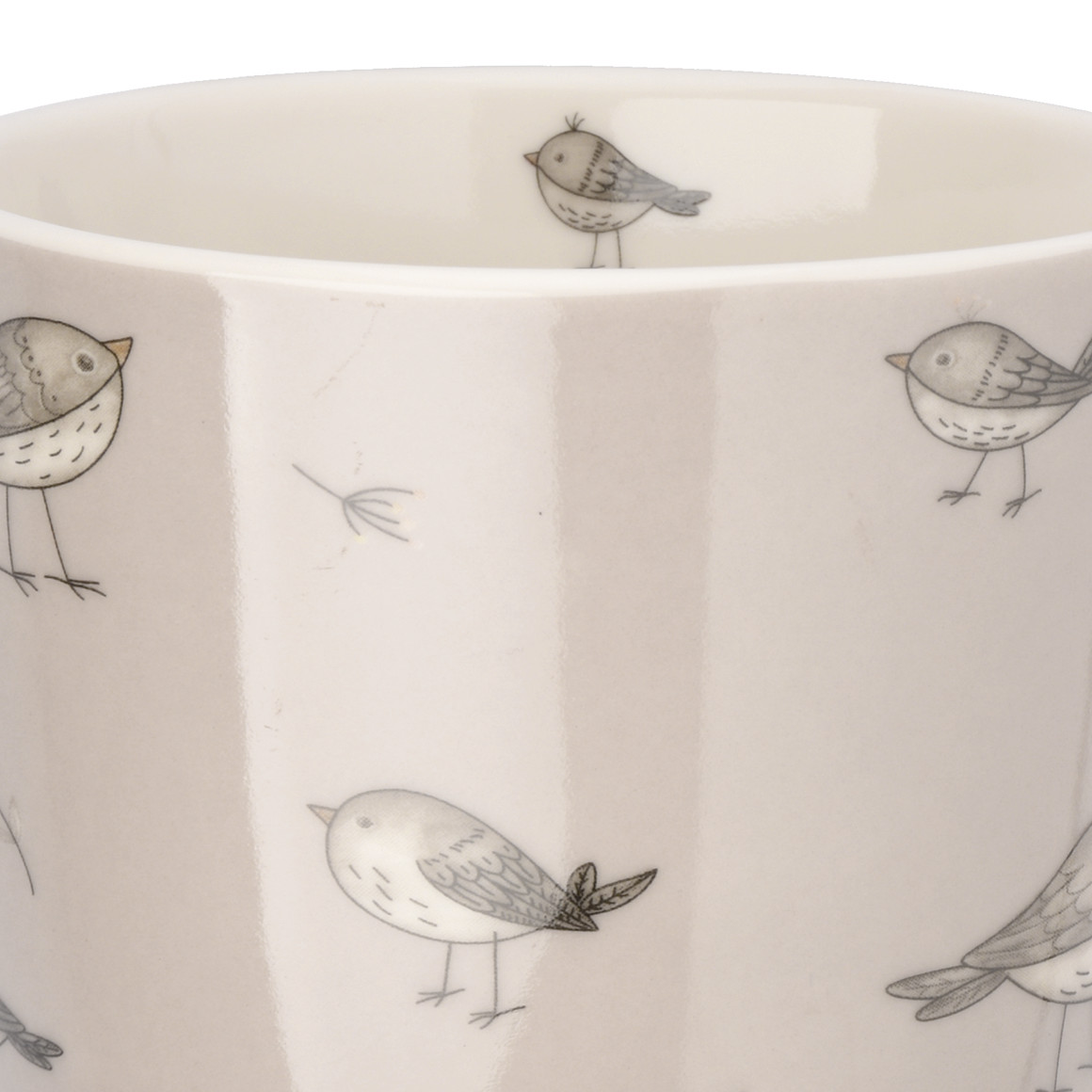 Jumbotasse mit Vogel-Motiven