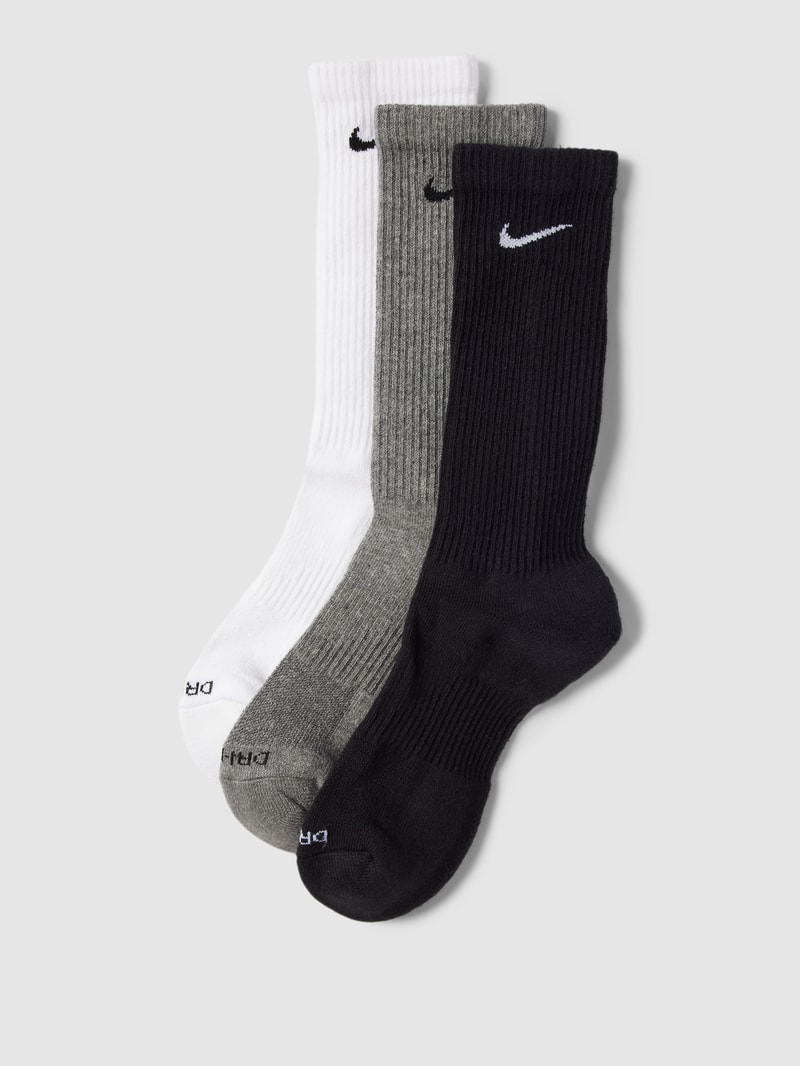 Socken mit Label-Print in mittelgrau meliert