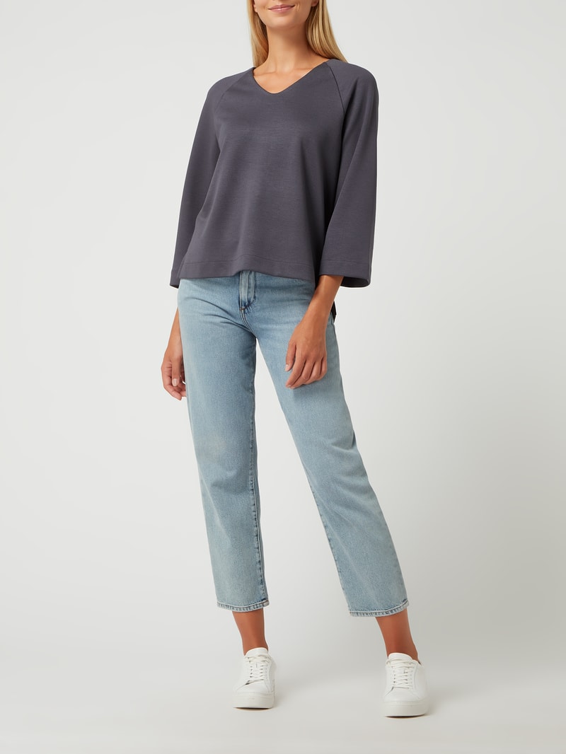 Sweatshirt mit 3/4-Arm in anthrazit