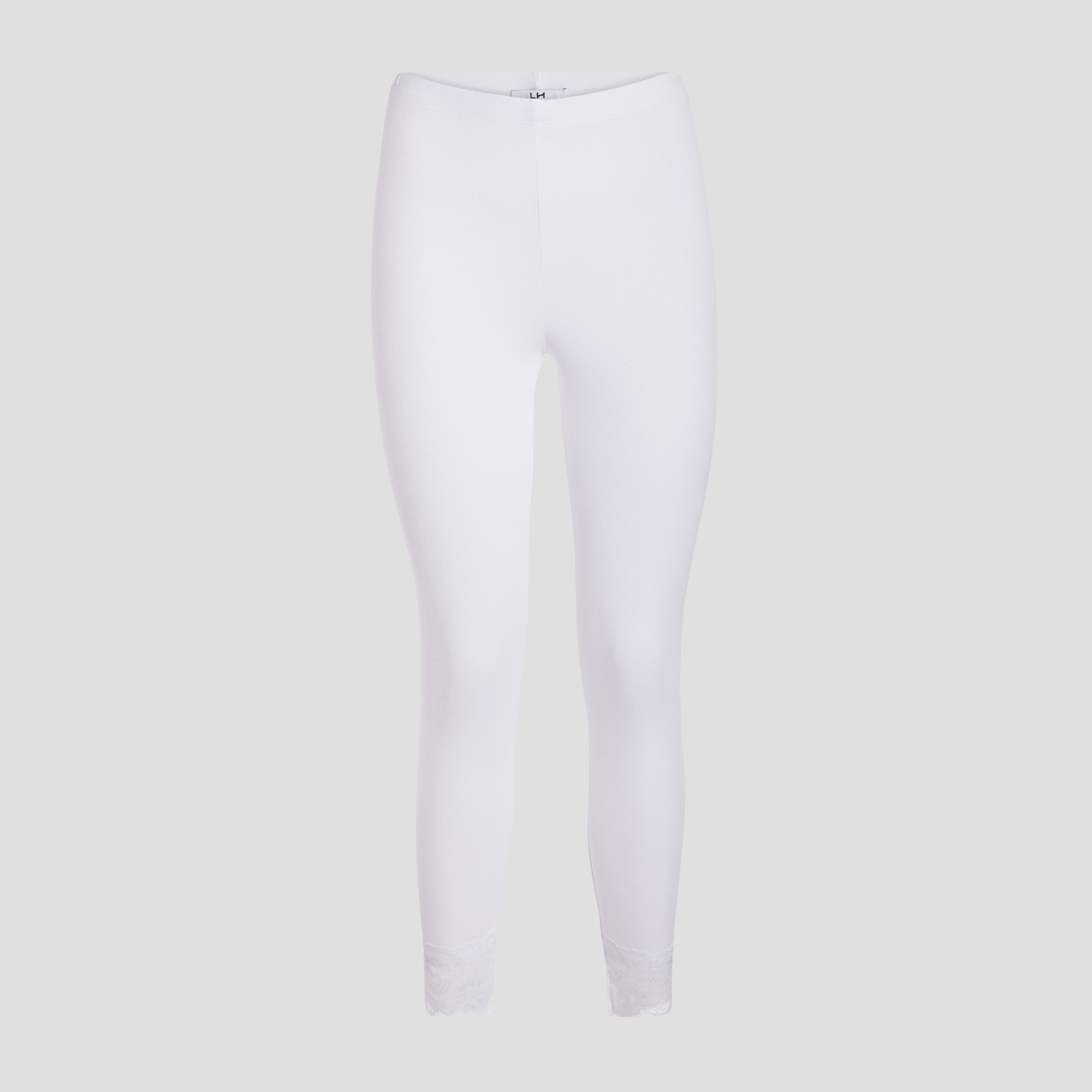 Legging 7 8ème avec dentelle blanc femme | La Halle