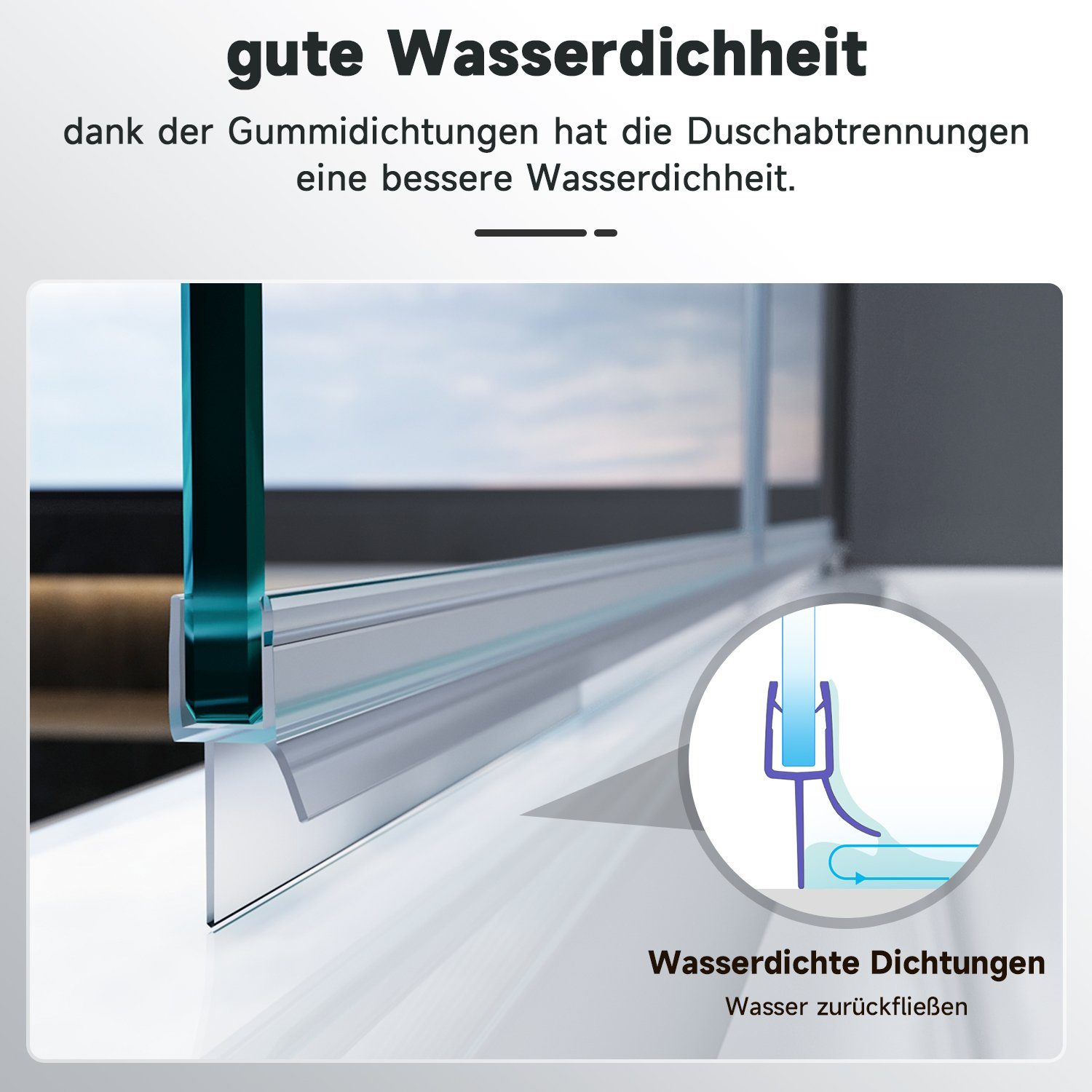 SONNI Badewannenfaltwand Badewannenaufsatz Faltwand 2-teilig 1000 x 1300 mm, NANO Glas Duschwand ESG