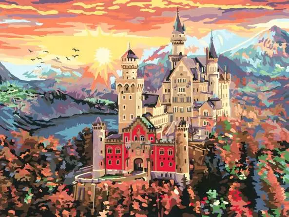 CreArt Märchenhaftes Schloss - Malen nach Zahlen für Erwachsene