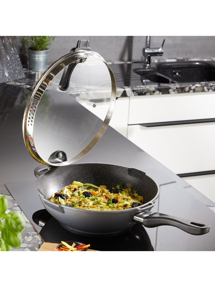 Stoneline Wokpfanne 32 cm | mit Deckel in Anthrazit günstig kaufen Ø 32 cm