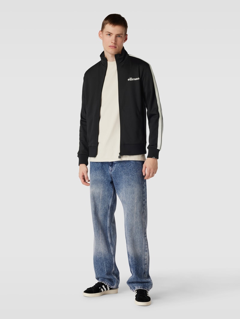 Trainingsjacke mit Eingrifftaschen Modell 'SCHIANVONE' in schwarz