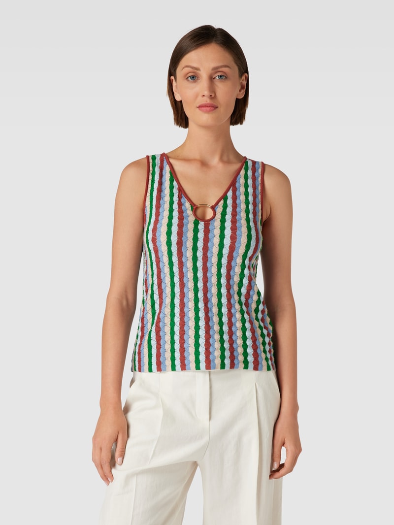 Tanktop mit Streifenmuster in grün