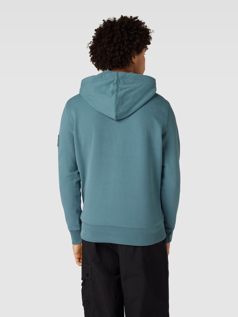 Hoodie mit Label-Detail in rauchblau