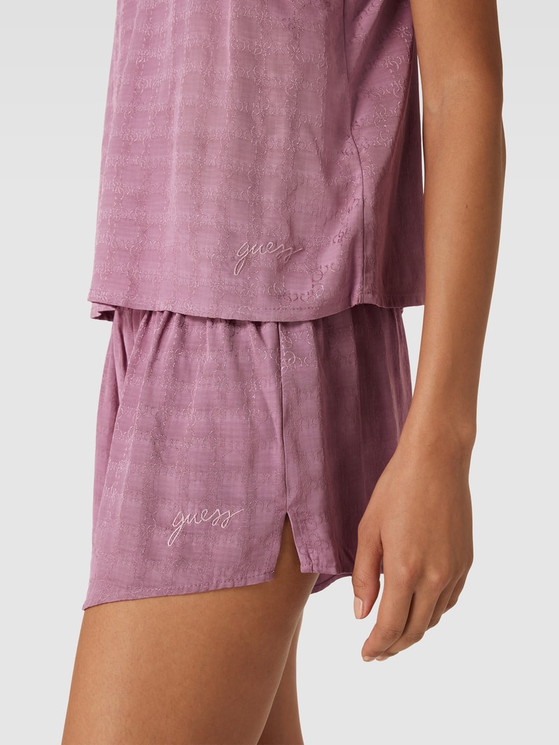 Pyjama mit Allover-Logo Modell 'DORIS' in violett