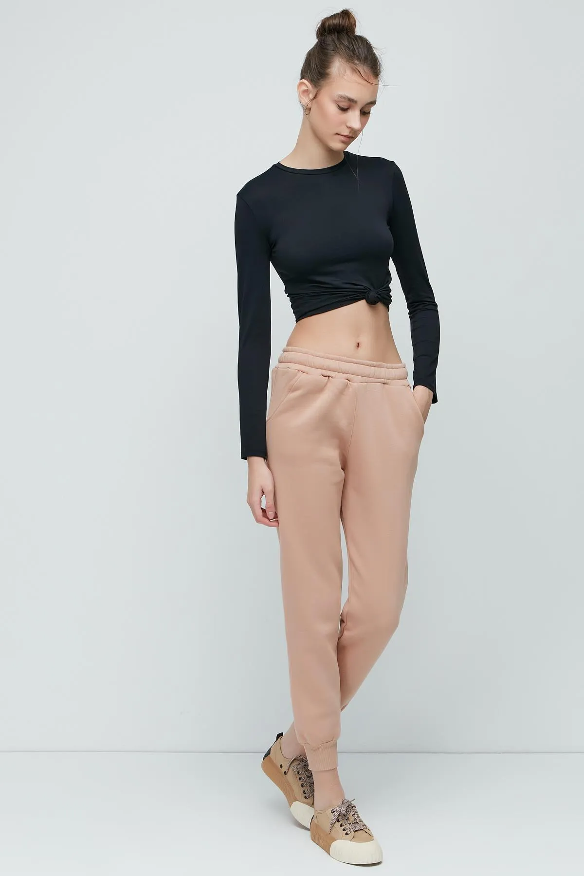 C&City  Jogginghose mit Bündchen am Bein 903 Creme