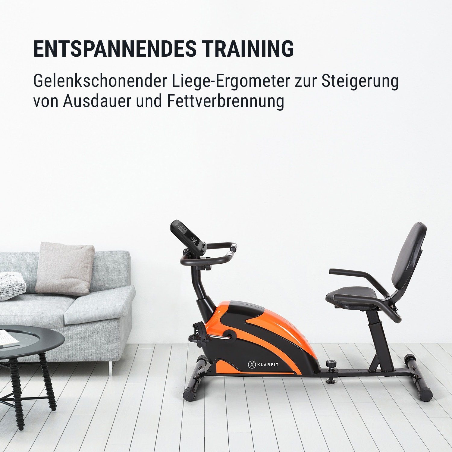 KLARFIT Heimtrainer Relaxbike 6.0 (übersichtliches LCD-Display)
