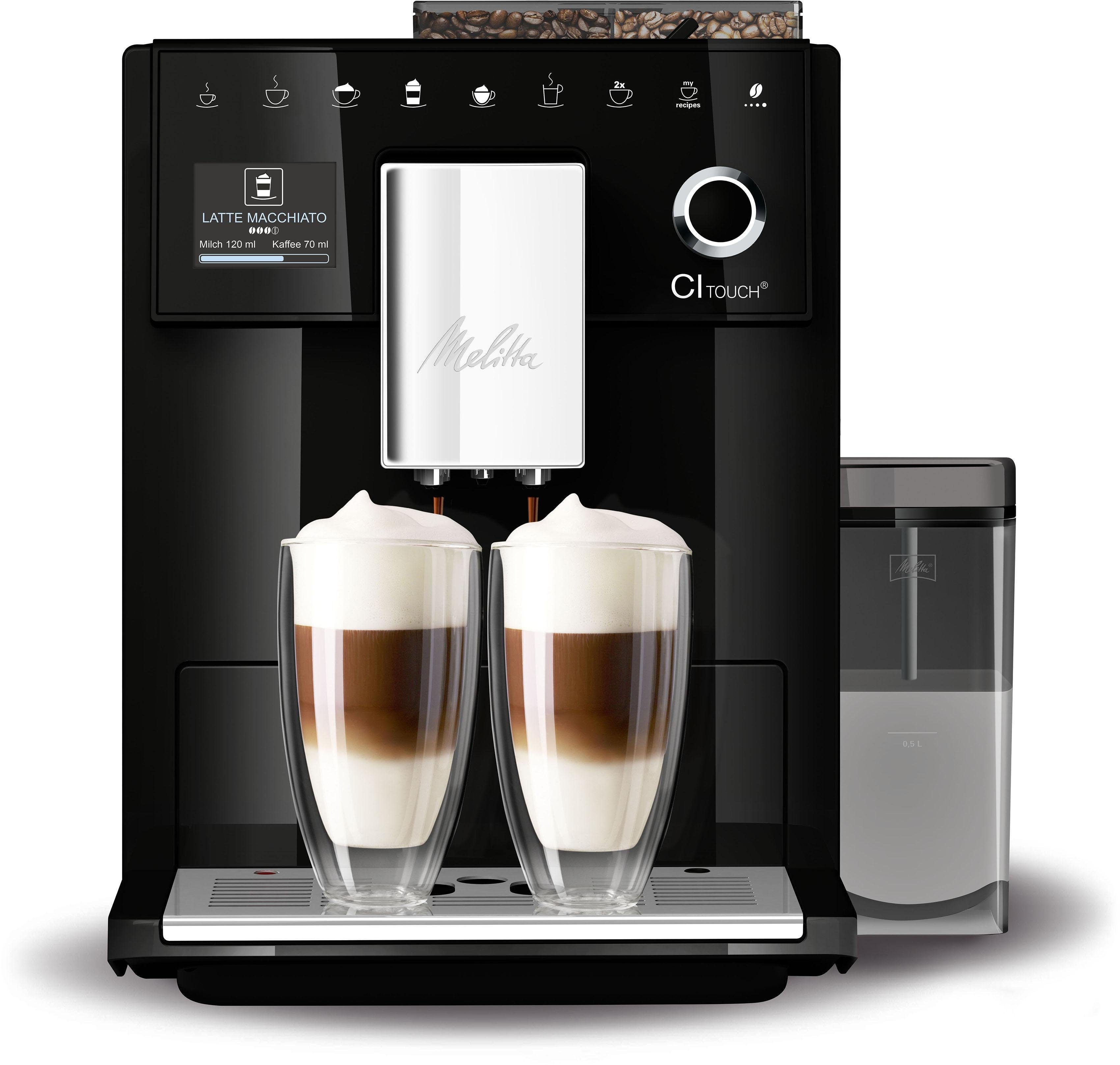 Melitta Kaffeevollautomat CI Touch® F630-102, schwarz, Bedienoberfläche mit Touch & Slide Funktion, flüsterleises Mahlwerk